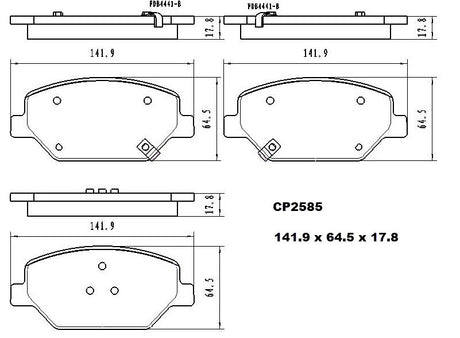 Ceramic Brake Pads CP2585 (DB2585 / CP5032) - Premier Performance Auto Parts | Universal Auto Spares