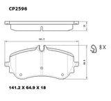 Ceramic Brake Pads CP2596 (DB2596 / CP5046) - Premier Performance Auto Parts | Universal Auto Spares