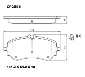 Ceramic Brake Pads CP2596 (DB2596 / CP5046) - Premier Performance Auto Parts | Universal Auto Spares