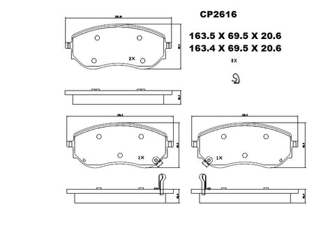 Ceramic DB2616 Brake Pads (CP5079) DB2616 CP2616 - Premier Performance Auto Parts | Universal Auto Spares