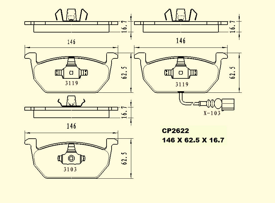 Ceramic DB2622 Brake Pads DB2622 CP2622 - Premier Performance Auto Parts | Universal Auto Spares