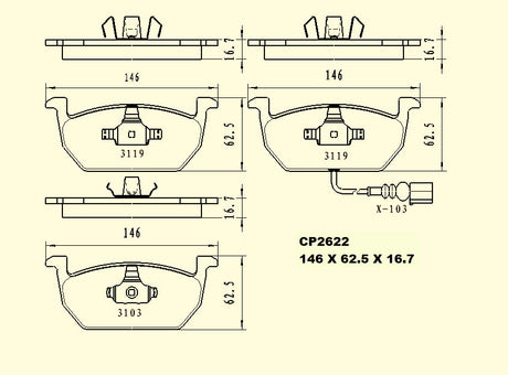 Ceramic DB2622 Brake Pads DB2622 CP2622 - Premier Performance Auto Parts | Universal Auto Spares