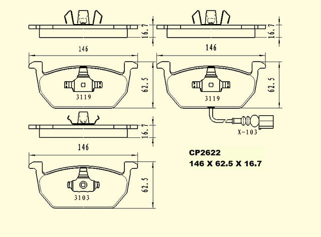 Ceramic DB2622 Brake Pads DB2622 CP2622 - Premier Performance Auto Parts | Universal Auto Spares