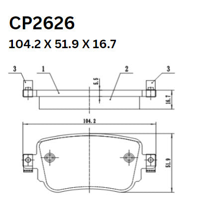 Ceramic DB2626 Brake Pads DB2626 CP2626 - Premier Performance Auto Parts | Universal Auto Spares