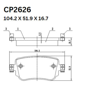 Ceramic DB2626 Brake Pads DB2626 CP2626 - Premier Performance Auto Parts | Universal Auto Spares