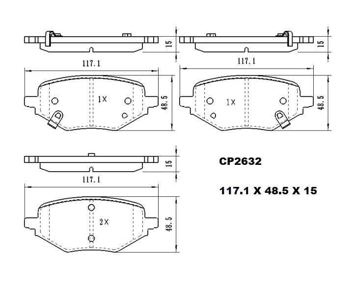 Ceramic Brake Pads CP2632 (DB2632) – Premier Performance Auto Parts