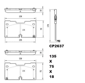 Ceramic Brake Pads CP2637 (DB2637)  - Premier Performance Auto Parts | Universal Auto Spares