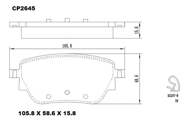 CP5056Ceramic Brake Pads CP2645 (DB2645 / CP5056) – Premier Performance Auto Parts