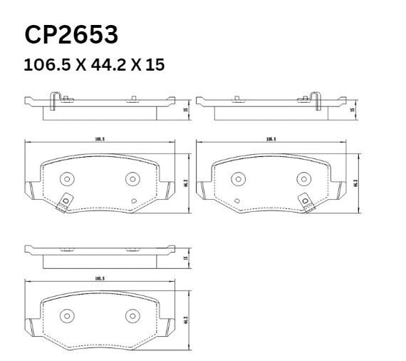 Ceramic Brake Pads CP2653 (DB2653) – Premier Performance Auto Parts