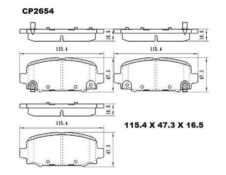 Ceramic DB2654 Brake Pads DB2654 CP2654 - Premier Performance Auto Parts | Universal Auto Spares