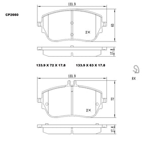 Ceramic DB2660 Brake Pads (CP5078) DB2660 CP2660 - Premier Performance Auto Parts | Universal Auto Spares