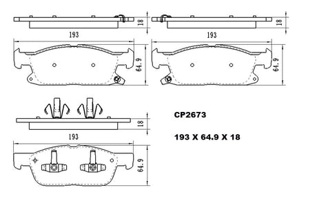 Ceramic Brake Pads CP2673 (DB2673)  - Premier Performance Auto Parts | Universal Auto Spares