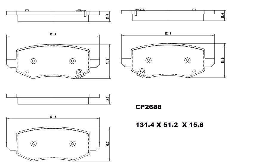 Ceramic DB2688 Brake Pads DB2688 CP2688 - Premier Performance Auto Parts | Universal Auto Spares