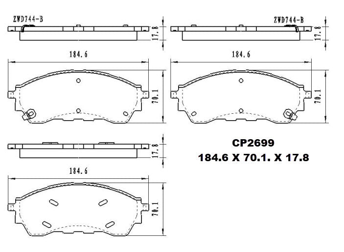Ceramic Brake Pads CP2699 (DB2699) – Premier Performance Auto Parts