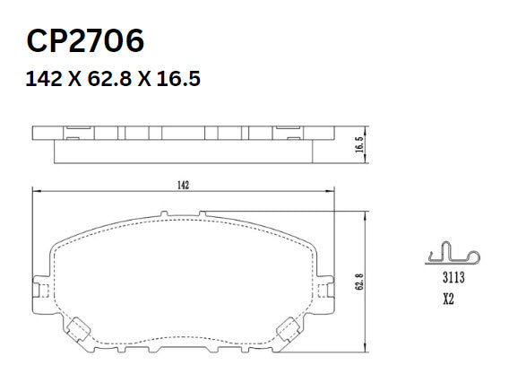 Ceramic DB2706 Brake Pads DB2706 CP2706 - Premier Performance Auto Parts | Universal Auto Spares