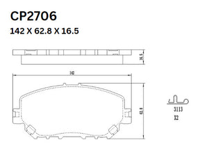Ceramic DB2706 Brake Pads DB2706 CP2706 - Premier Performance Auto Parts | Universal Auto Spares