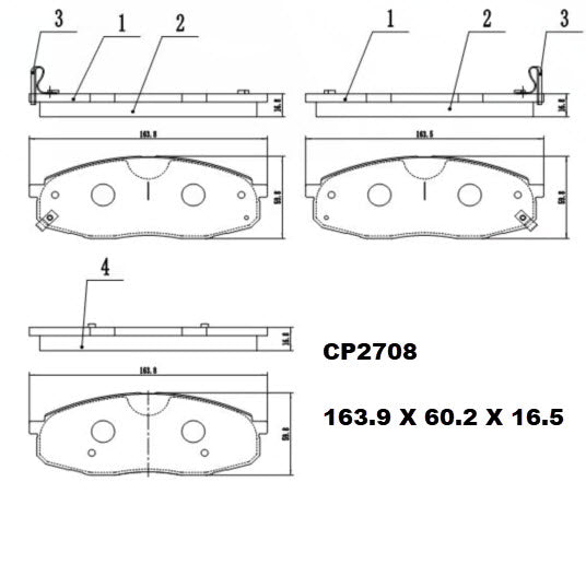 Ceramic Brake Pads CP2708 (DB2708) - Premier Performance Auto Parts