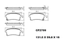 Ceramic Brake Pads CP2709 (DB2709 / CP5058)  - Premier Performance Auto Parts | Universal Auto Spares