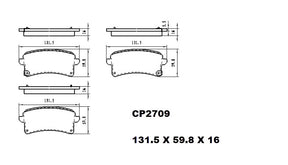 Ceramic Brake Pads CP2709 (DB2709 / CP5058)  - Premier Performance Auto Parts | Universal Auto Spares