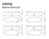 Ceramic DB2711 Brake Pads DB2711 CP2711 - Premier Performance Auto Parts | Universal Auto Spares