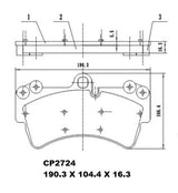 Ceramic Brake Pads CP2724 (DB2724) - Premier Performance Auto Parts