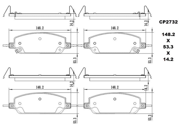 Ceramic DB2732 Brake Pads DB2732 CP2732 - Premier Performance Auto Parts | Universal Auto Spares