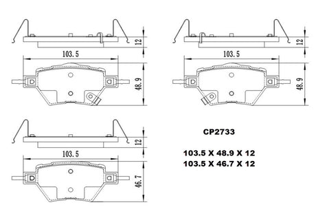 Ceramic DB2733 Brake Pads DB2733 CP2733 - Premier Performance Auto Parts | Universal Auto Spares