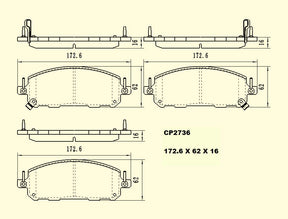Ceramic DB2736 Brake Pads DB2736 CP2736 - Premier Performance Auto Parts | Universal Auto Spares