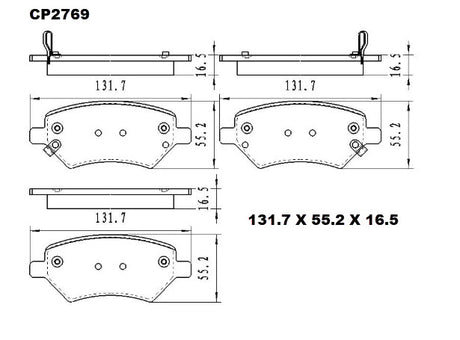 Ceramic DB2769 Brake Pads DB2769 CP2769 - Premier Performance Auto Parts | Universal Auto Spares