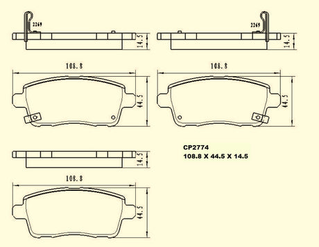 Ceramic DB2774 Brake Pads DB2774 CP2774 - Premier Performance Auto Parts | Universal Auto Spares