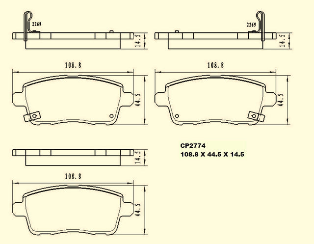 Ceramic DB2774 Brake Pads DB2774 CP2774 - Premier Performance Auto Parts | Universal Auto Spares