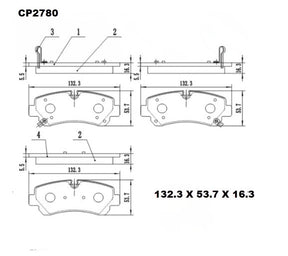 Ceramic DB2780 Brake Pads (CP5066) DB2780 CP2780 - Premier Performance Auto Parts | Universal Auto Spares