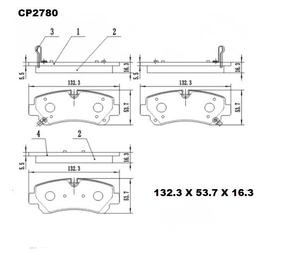 Ceramic DB2780 Brake Pads (CP5066) DB2780 CP2780 - Premier Performance Auto Parts | Universal Auto Spares