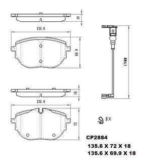Ceramic DB2884 Brake Pads (CP5063) DB2884 CP2884 - Premier Performance Auto Parts | Universal Auto Spares