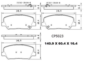 Front Ceramic Brake Pads CP5023 - Premier Performance Auto Parts