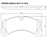 Front Ceramic Brake Pads CP5026 - Premier Performance Auto Parts