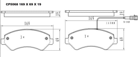 Ceramic Brake Pads CP5068  - Premier Performance Auto Parts | Universal Auto Spares