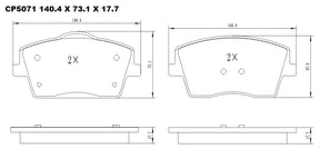 Ceramic Brake Pads CP5071  - Premier Performance Auto Parts | Universal Auto Spares