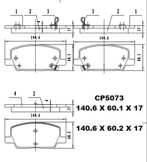 Ceramic Brake Pads CP5073  - Premier Performance Auto Parts | Universal Auto Spares