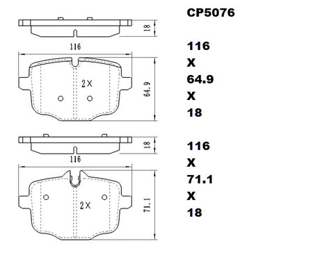 Ceramic Brake Pads CP2567 (DB2567 / CP5076)  - Premier Performance Auto Parts | Universal Auto Spares