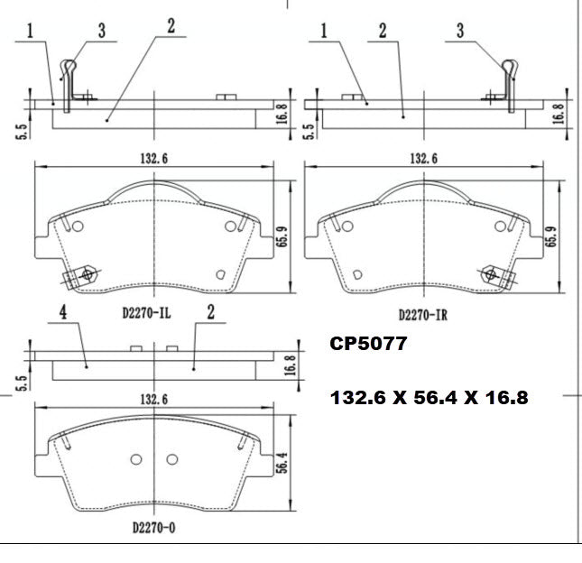 Ceramic Brake Pads CP5077 - Premier Performance Auto Parts