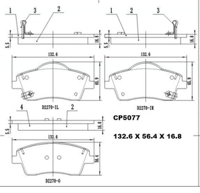 Ceramic Brake Pads CP5077 - Premier Performance Auto Parts