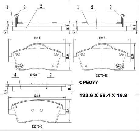 Ceramic Brake Pads CP5077 - Premier Performance Auto Parts