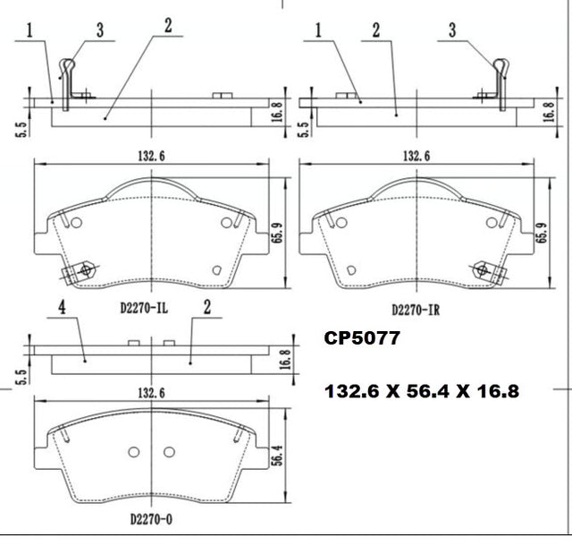 Ceramic Brake Pads CP5077 - Premier Performance Auto Parts
