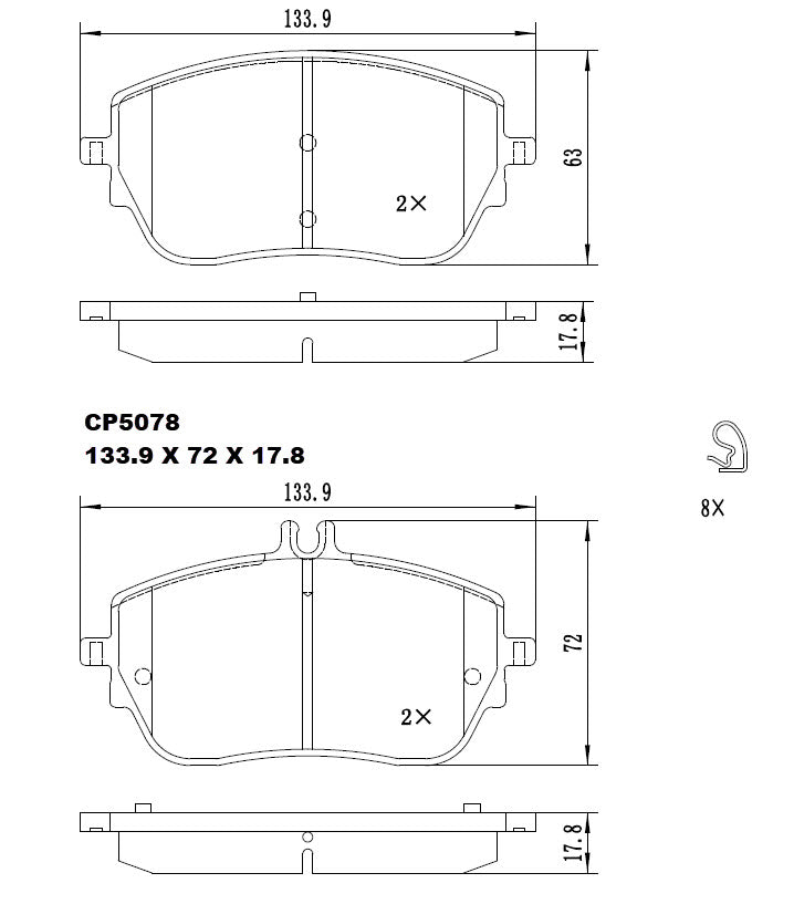 Ceramic Brake Pads CP5078 - Premier Performance Auto Parts