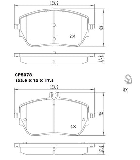 Ceramic Brake Pads CP5078 - Premier Performance Auto Parts