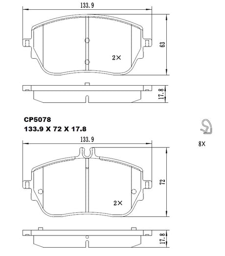 Ceramic Brake Pads CP5078 - Premier Performance Auto Parts