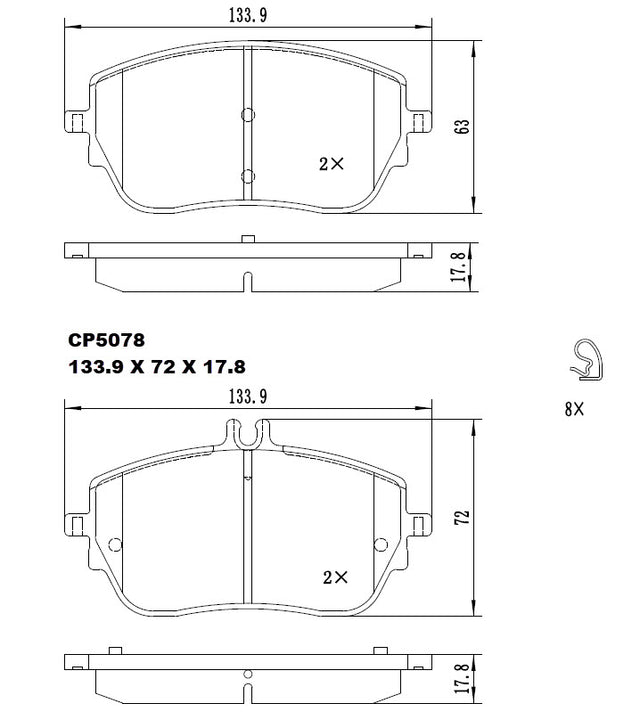 Ceramic Brake Pads CP5078 - Premier Performance Auto Parts