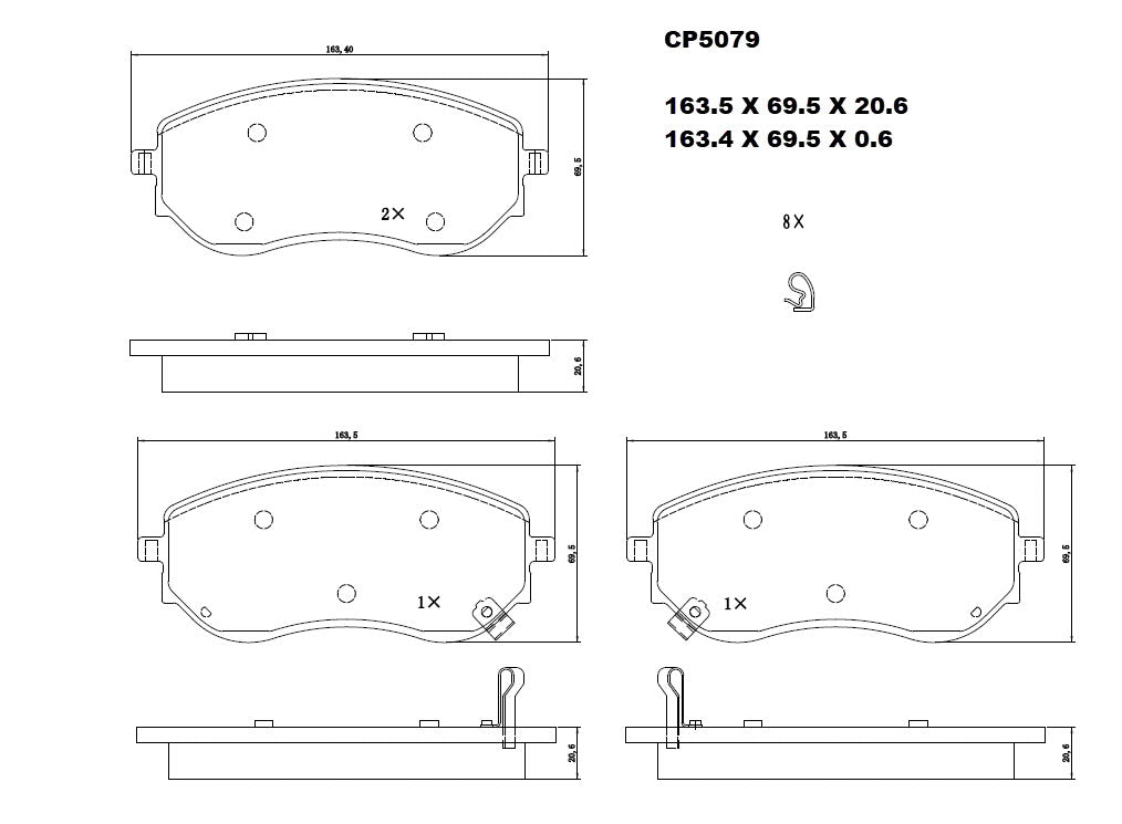 Ceramic Brake Pads CP5079 - Premier Performance Auto Parts