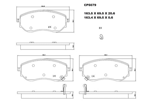 Ceramic Brake Pads CP5079 - Premier Performance Auto Parts